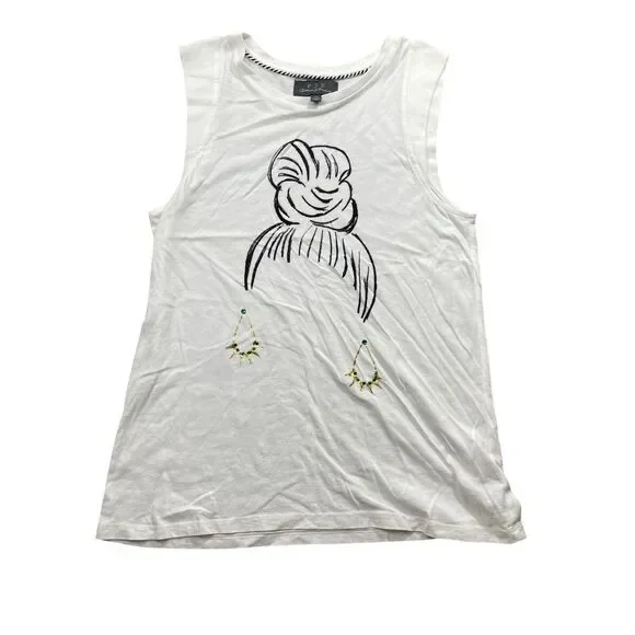 Patterson Kincaid P J K White XS Top Cotton Modal Round Neck Relaxed Comfortable - Picture 1 of 6